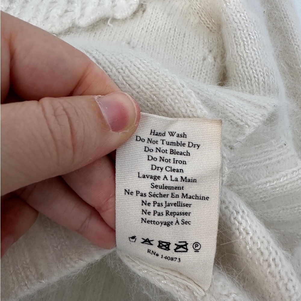 LoveShackFancy Hayden Ruffle Cream Coquette Girl Cardigan Sweater Size XS - Picture 7 of 7